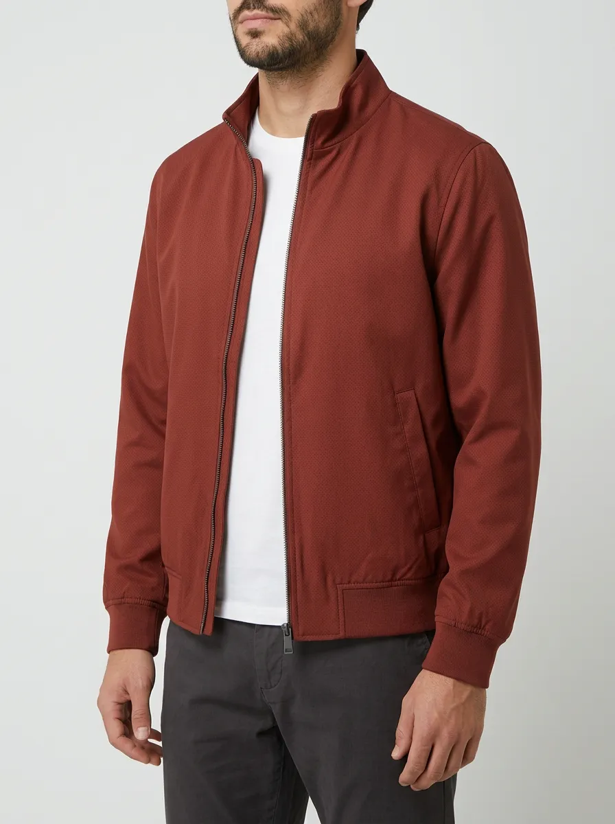 Solid Color Zip Denim Jacket