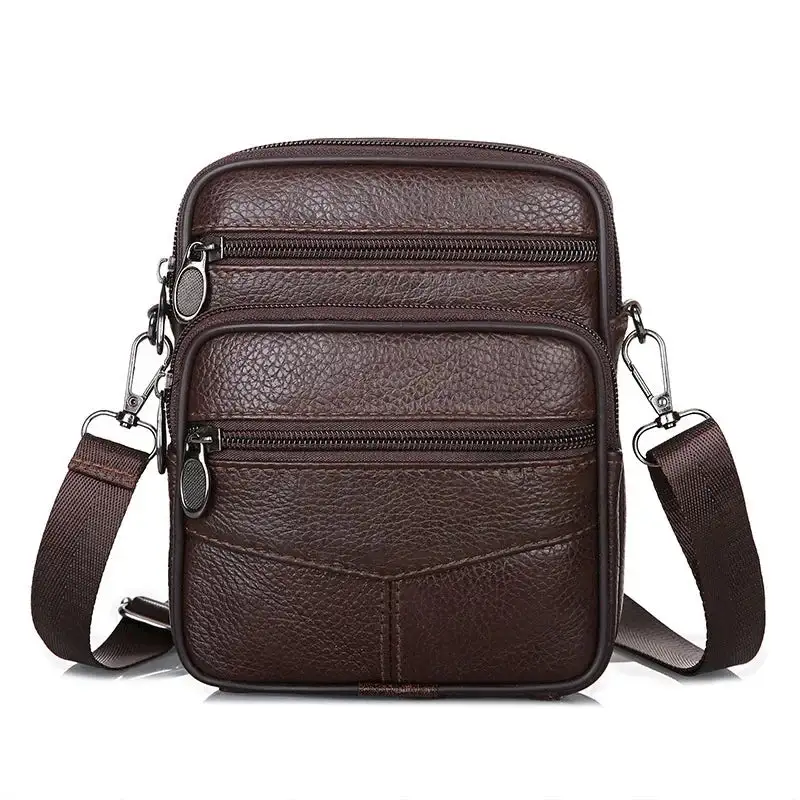 Classic Brown Leather Everyday Messenger Bag