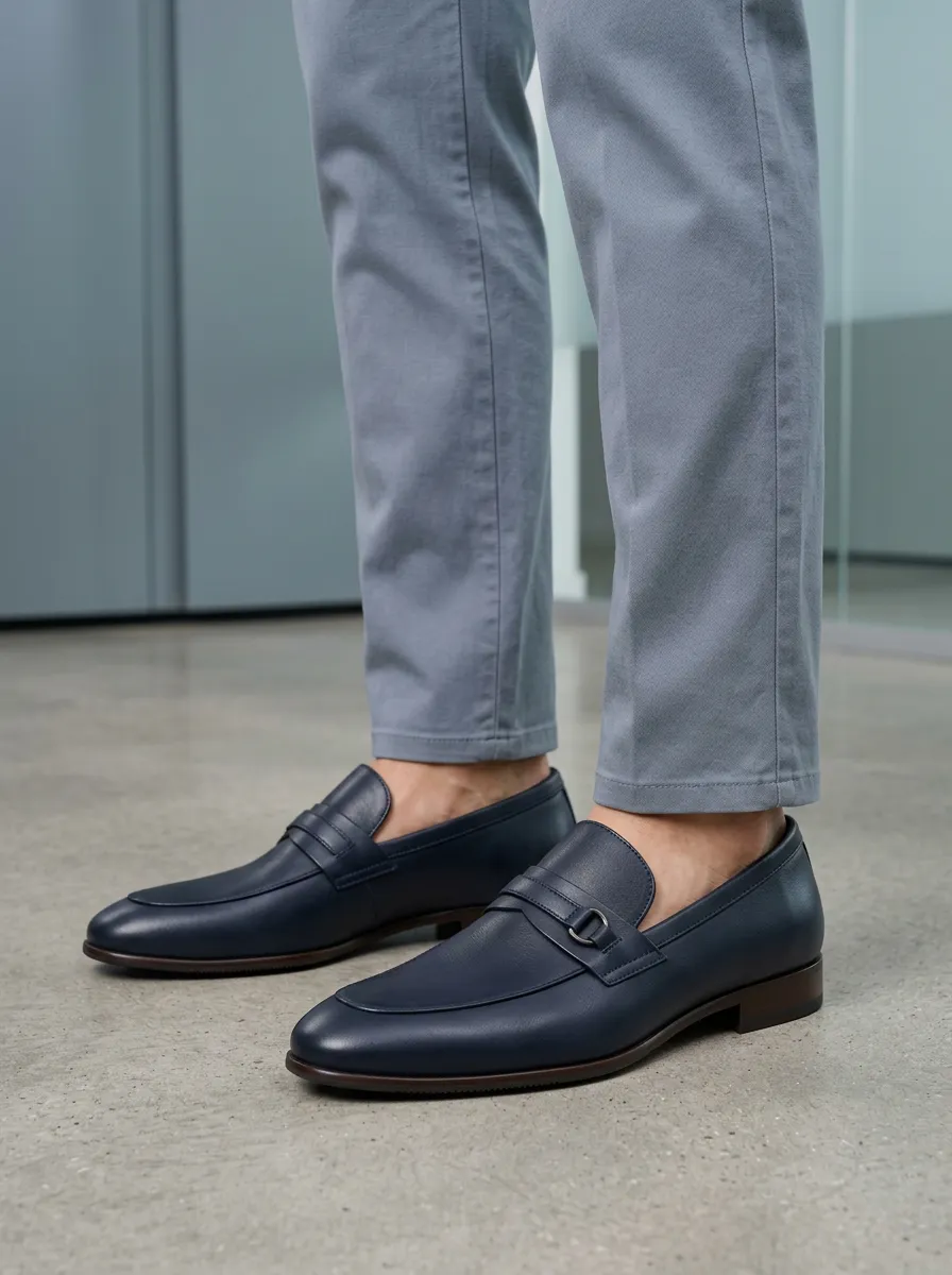 Men's Refined Metal-Buckle Loafers