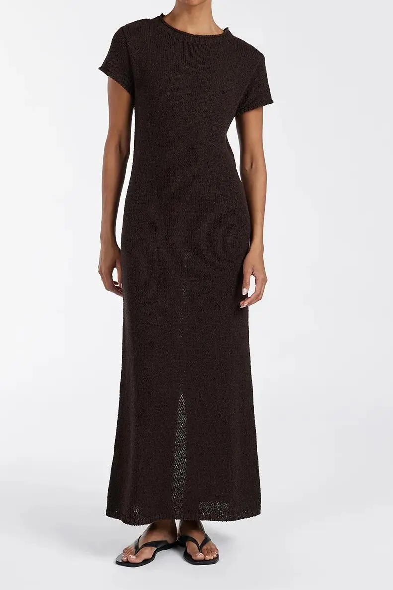 BITTER CHOC KNIT MIDI DRESS