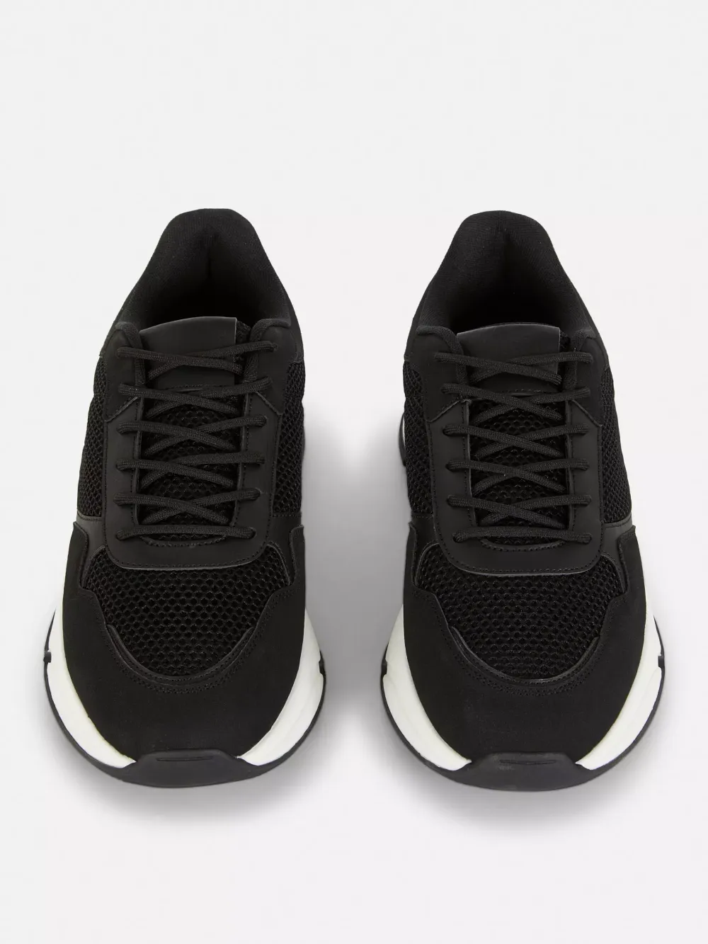 Classic Net Surface Thick Sole High Heels Lace-Up Sports Shoes