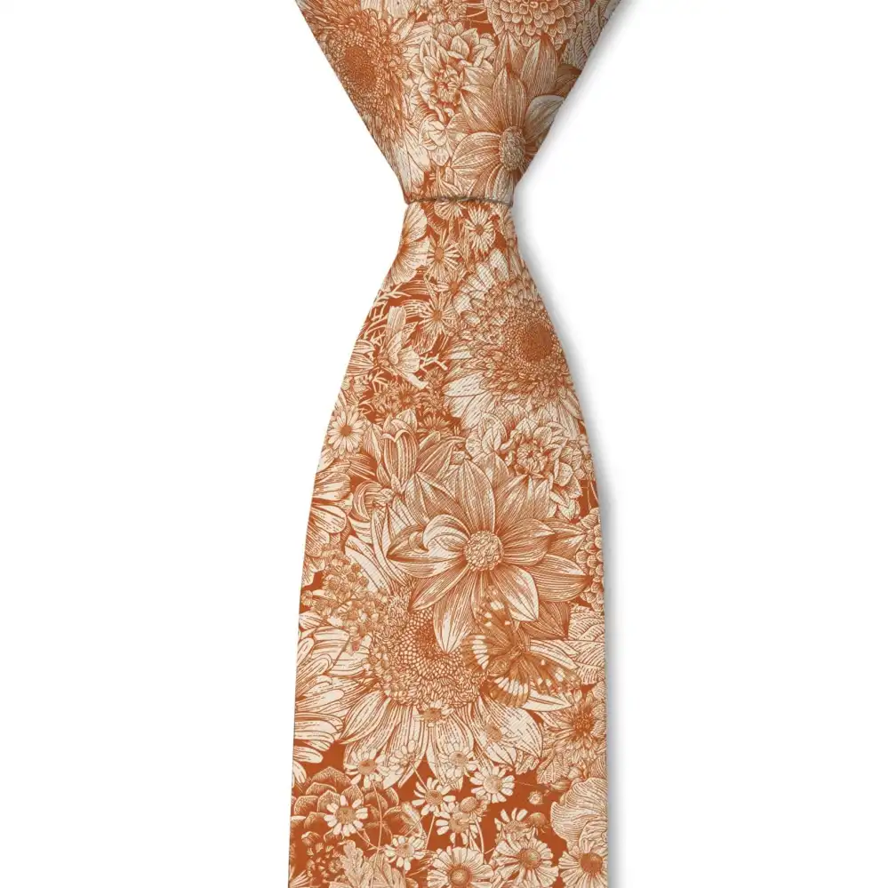 Heritage Botanical Floral Pattern Necktie