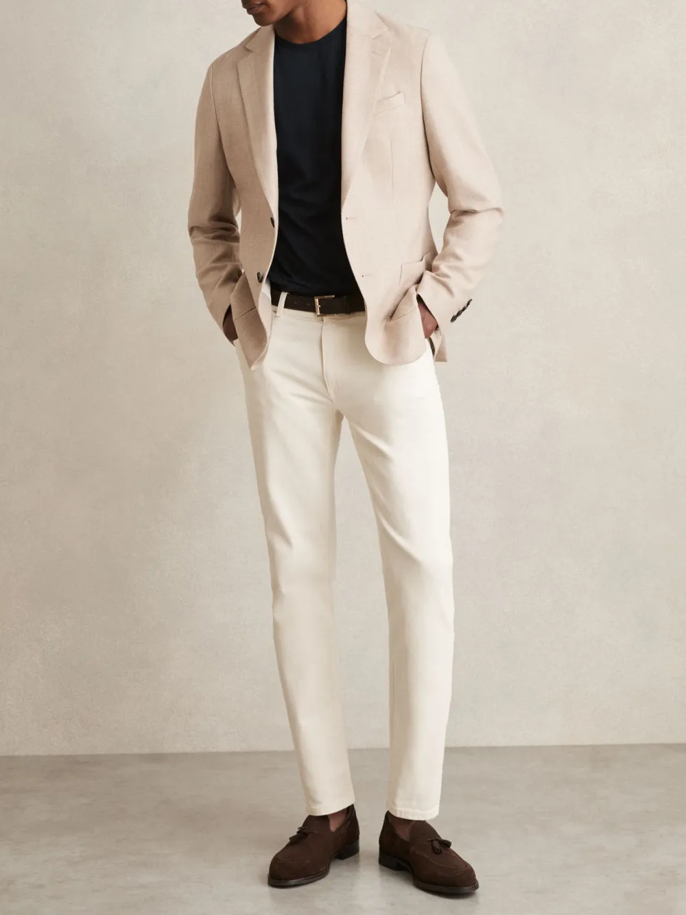 Simple High-Grade Cotton Men's Three-Piece Short-Sleeved Suit