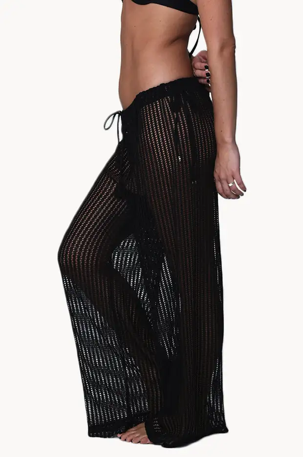 Transparent Crochet Relaxed Pants