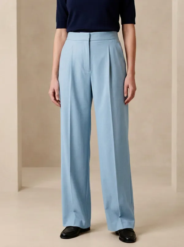 Everyday Daily Pleated High Rise Wide Leg Trousers