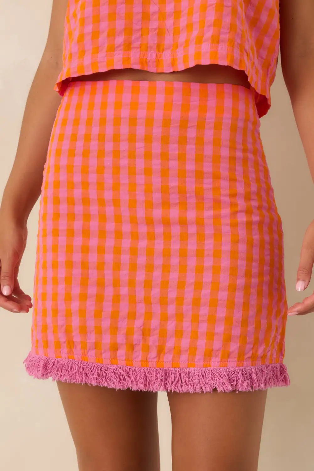 Cotton Plaid Mini Skirt