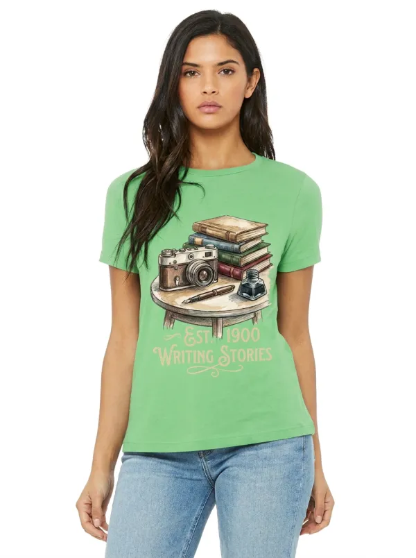 Women's Writer Book Camera Ink Printed T-Shirt