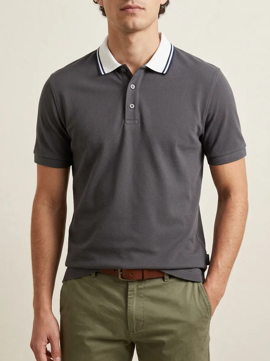 Men's Classic Weekend Contrast Collar Polo Shirt