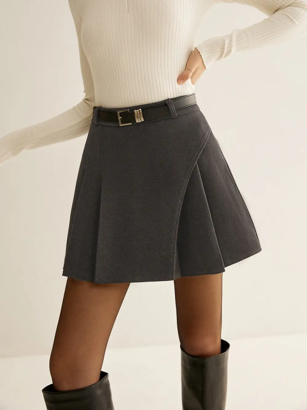 Pleated Mini Skirt