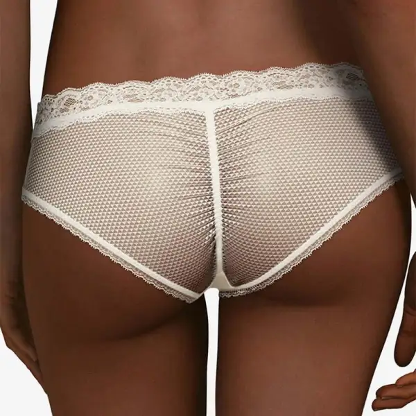 Women's Low Rise Seamless Floral Lace Mesh Boxer Panty