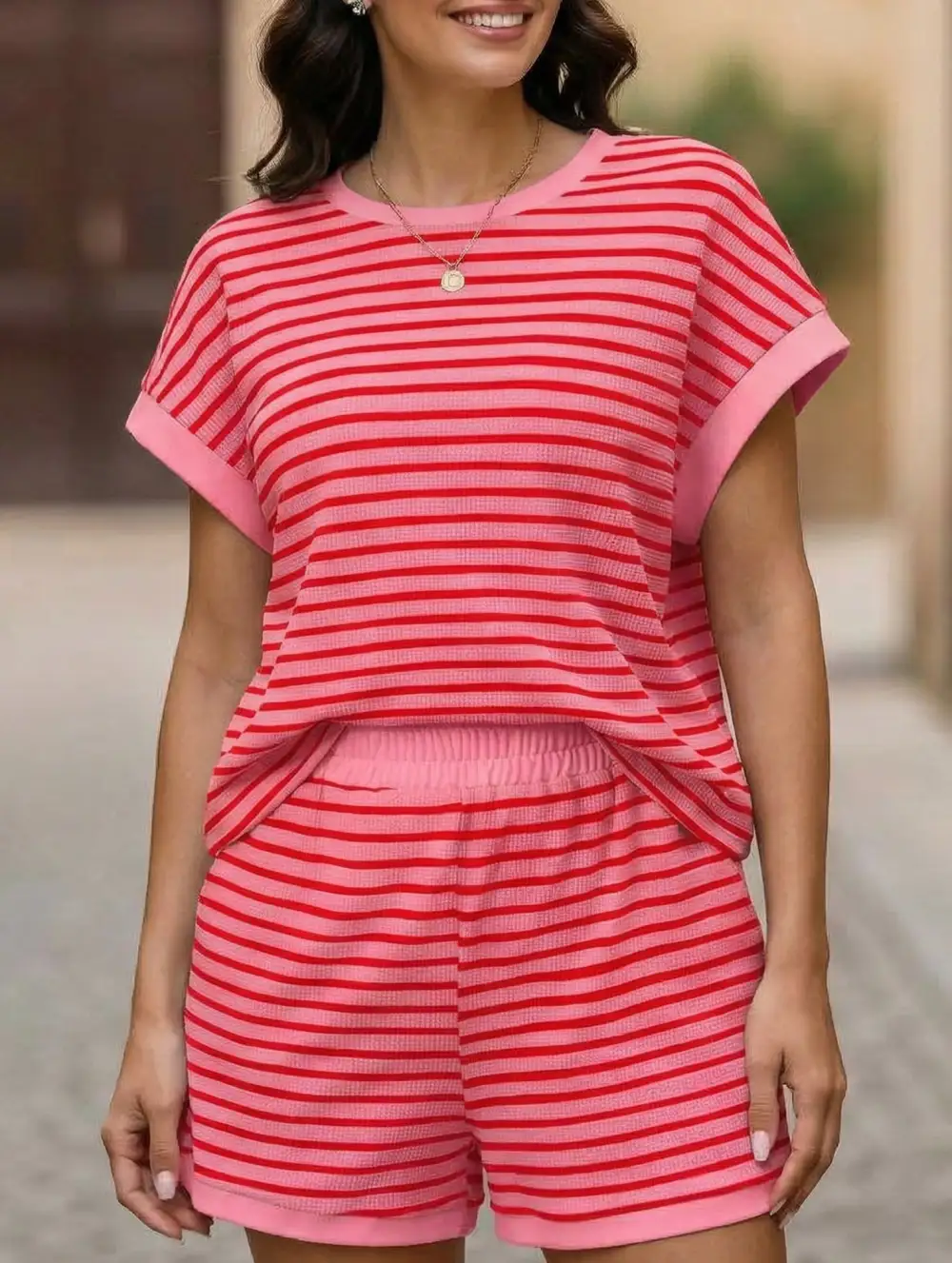 Patchwork Top Two Piece Set