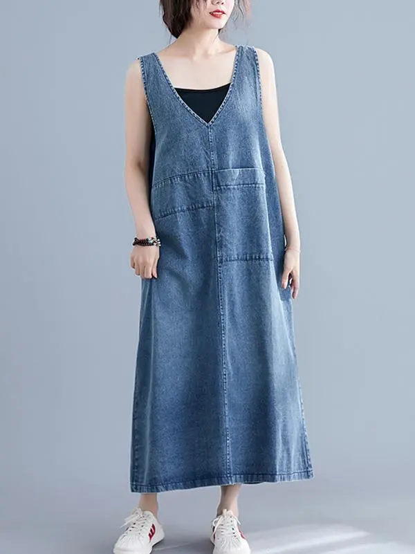 Sleeveless Neck Midi Dress
