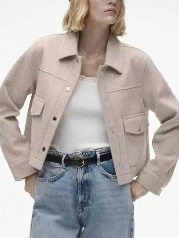 Snap Down Long Sleeve Jacket
