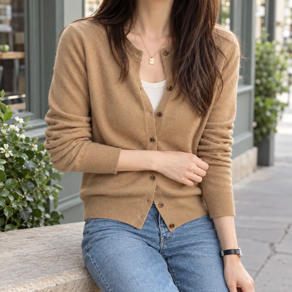 Crew Neck Cardigan