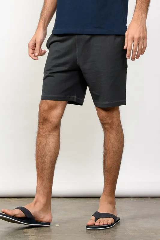 Stone Gray Cotton Terry Shorts