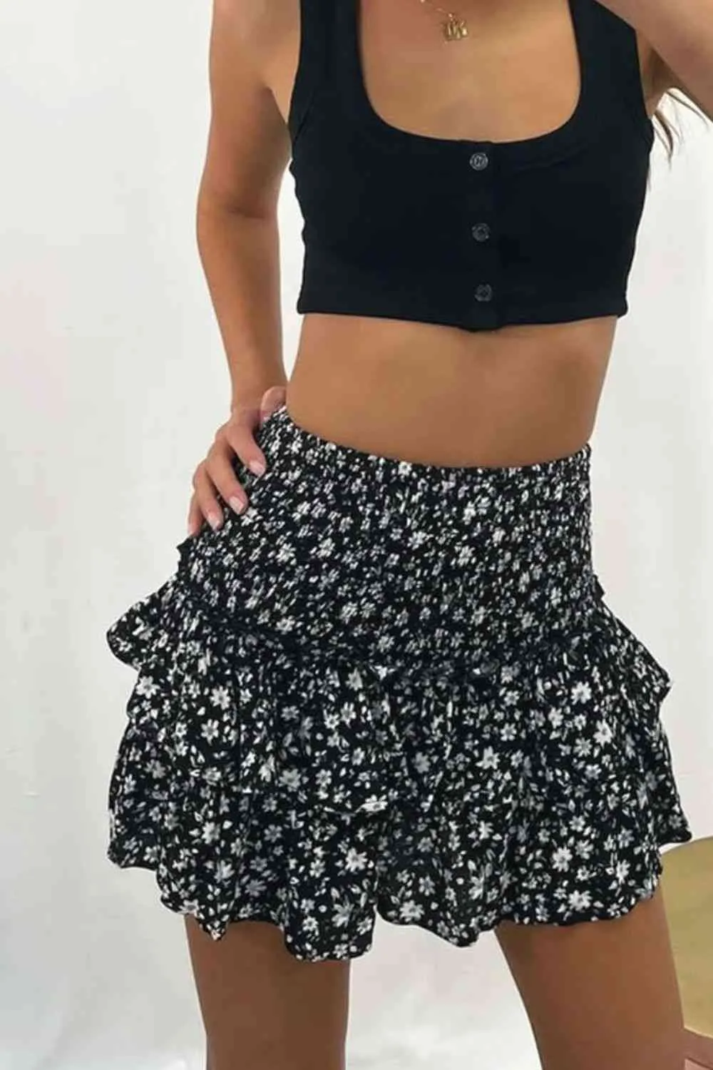 Smocked Mini Skirt