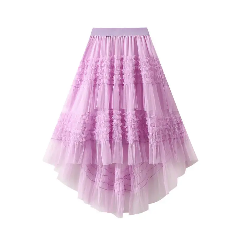 Irregular Flared Mesh Skirt