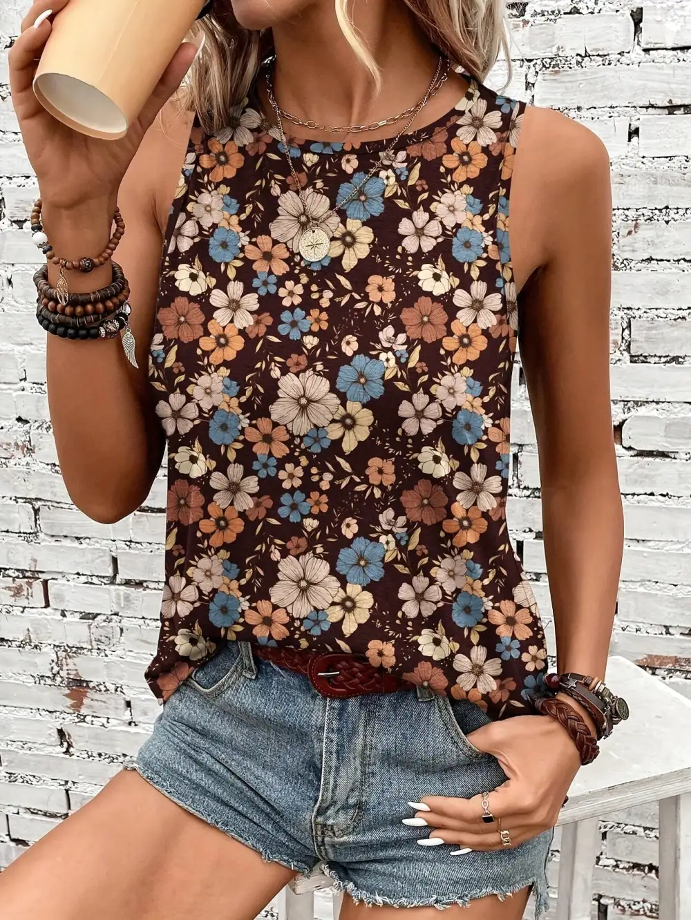 Floral Sleeveless Top