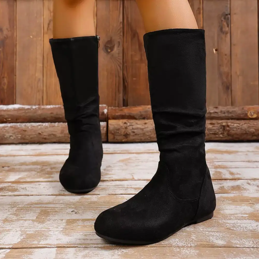 Classic Round Toe Side Zip Boots
