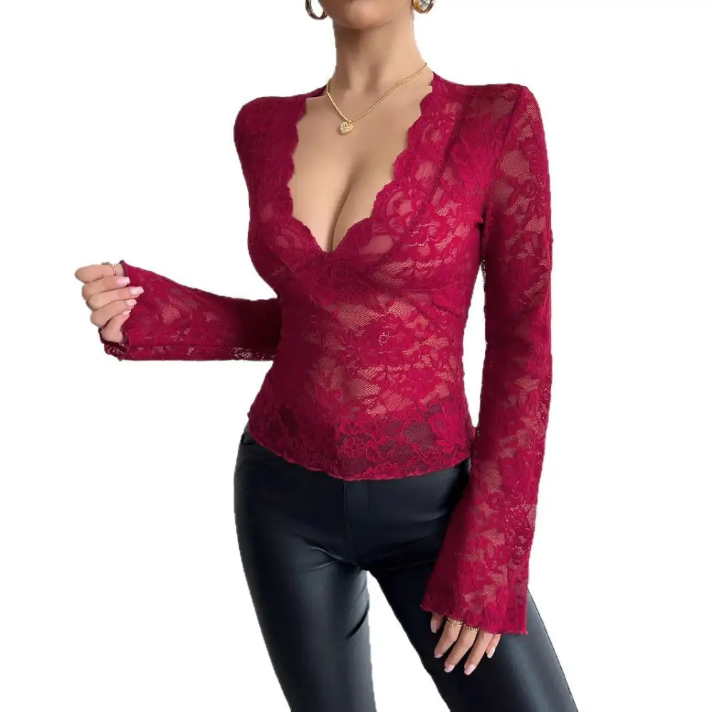 Flowing Lace Floral Shirt
