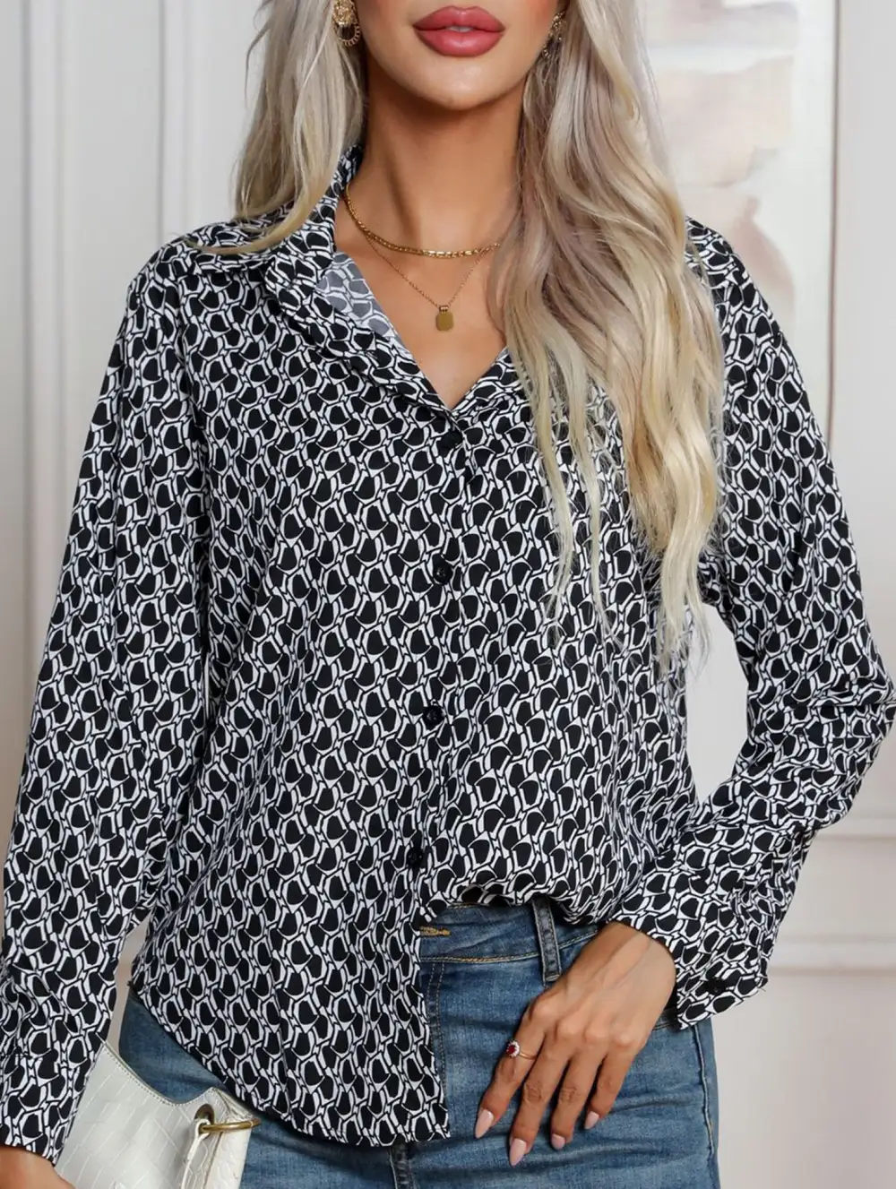 Geometric Print Soft Top