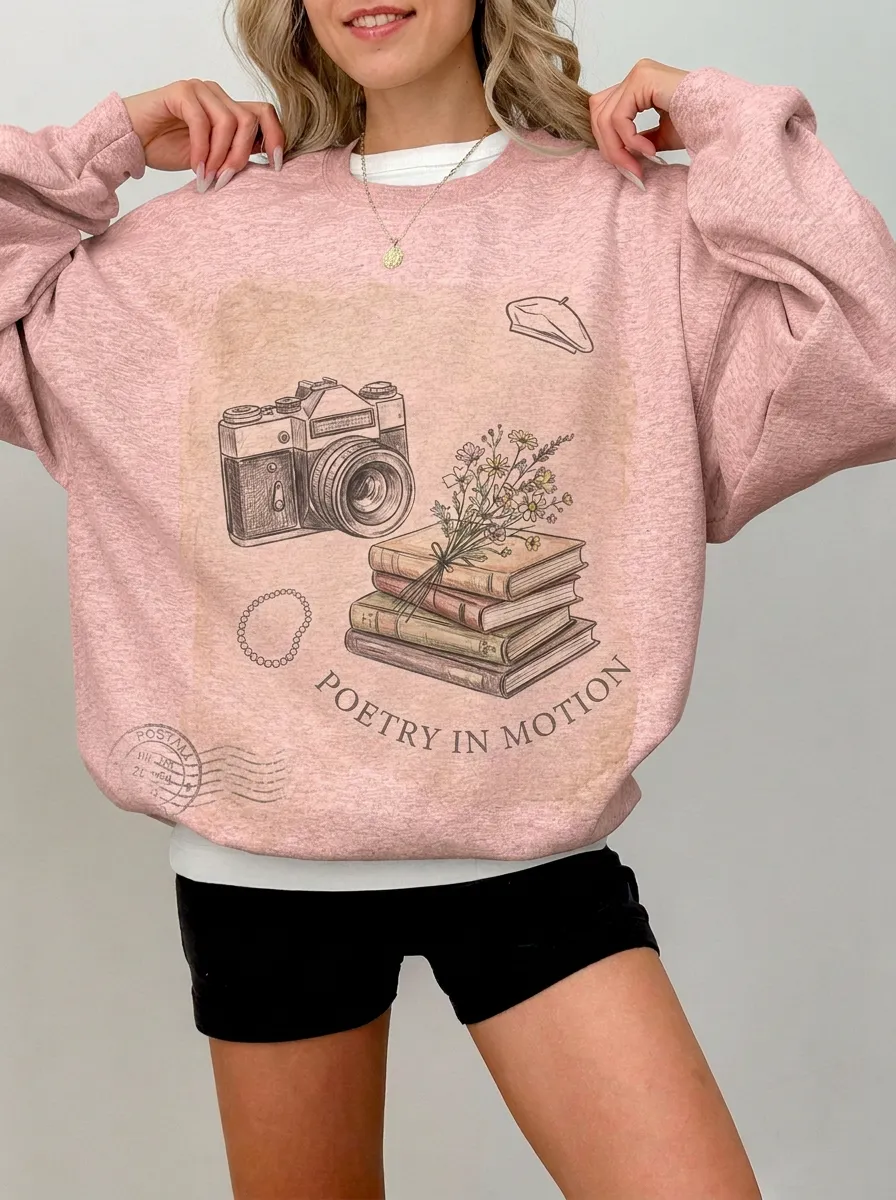 Women's Photography Books Poetry Graphic Sweatshirt