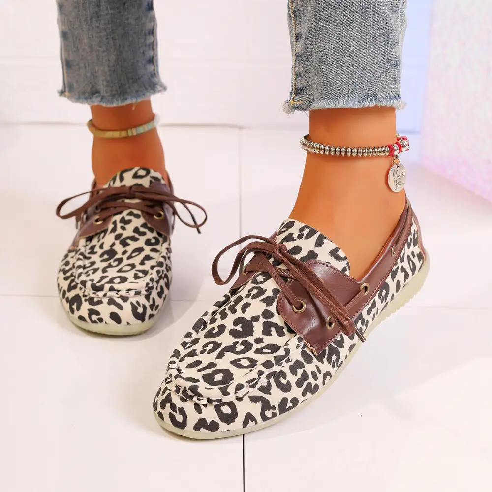 Leopard Print Lace Shoes