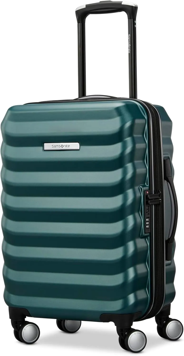 Samsonite Hard-Sided 28-Inch Lightweight Checked Large Expandable Element Suitcase: Durable, 360° Spinner Wheels, Adjustable Telescopic Handle, TSA-Approved Lock - Alpine Black