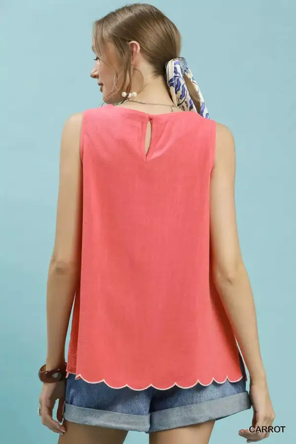Embroidered Sleeveless Top