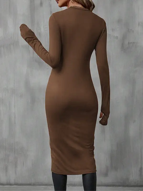 Bodycon High Low Round Neck T-Shirt