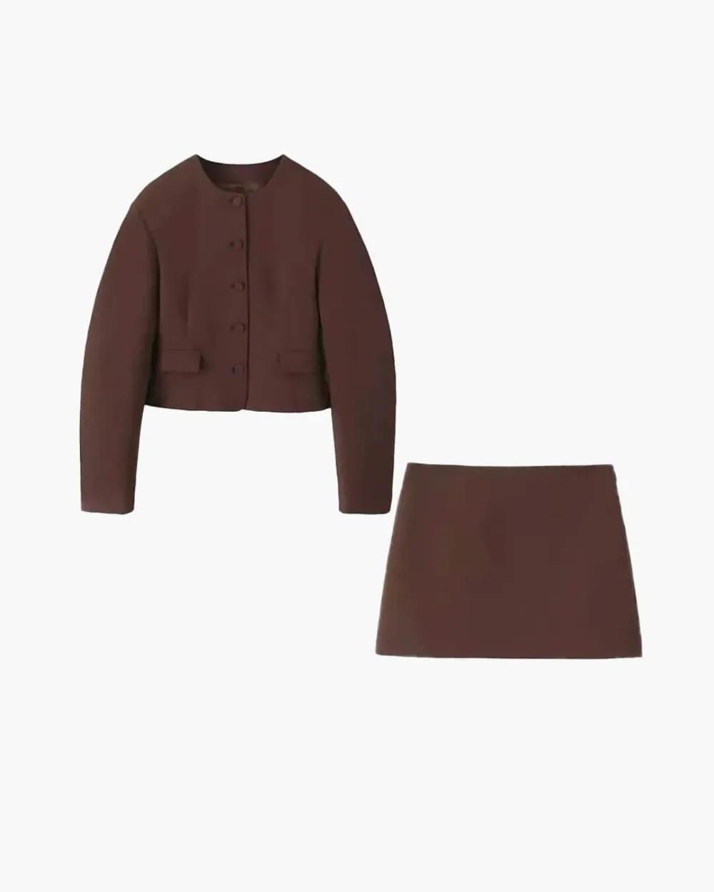 Button-Front Blouse & Skirt Set