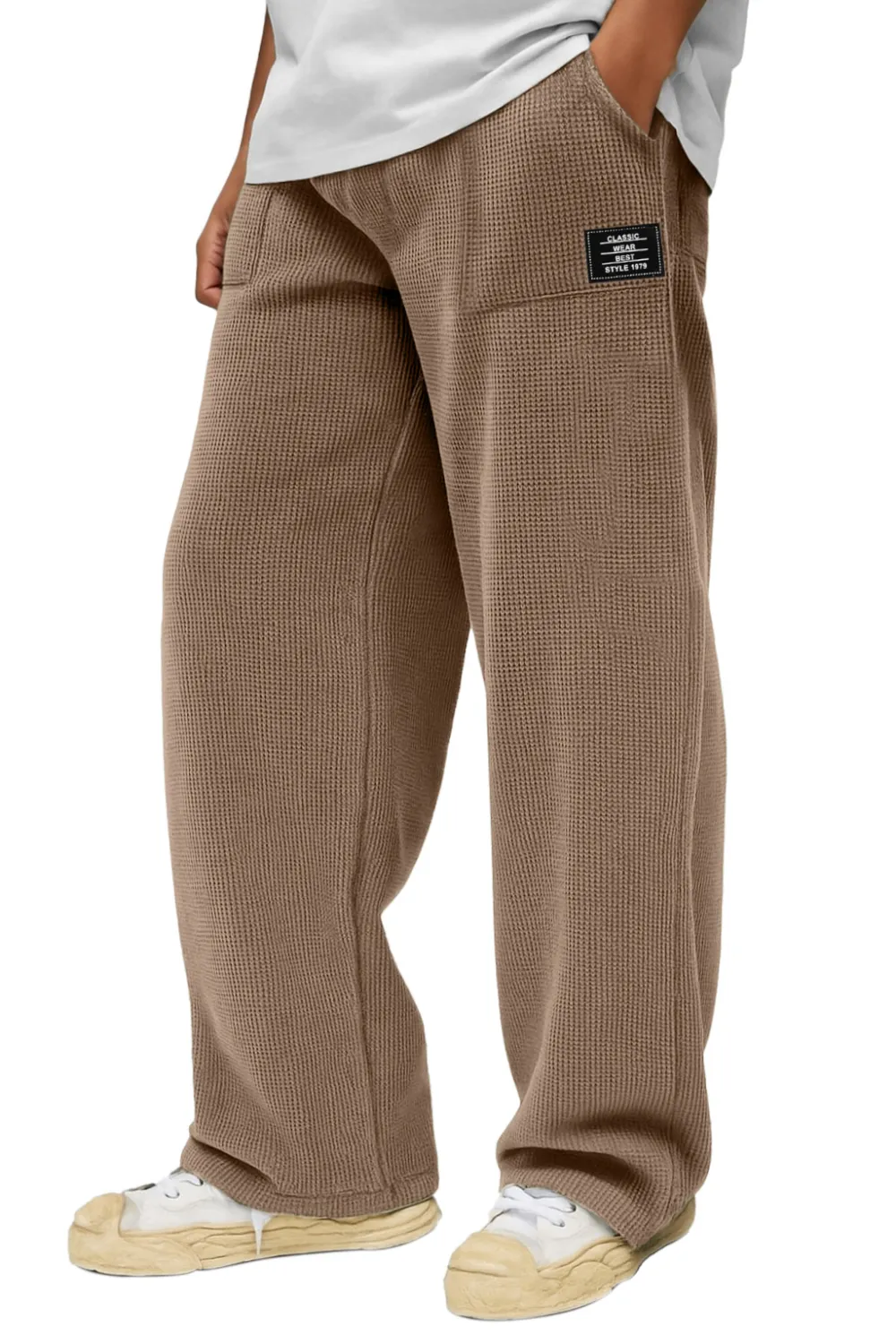 Textured Knit Pocket Relaxed Pants