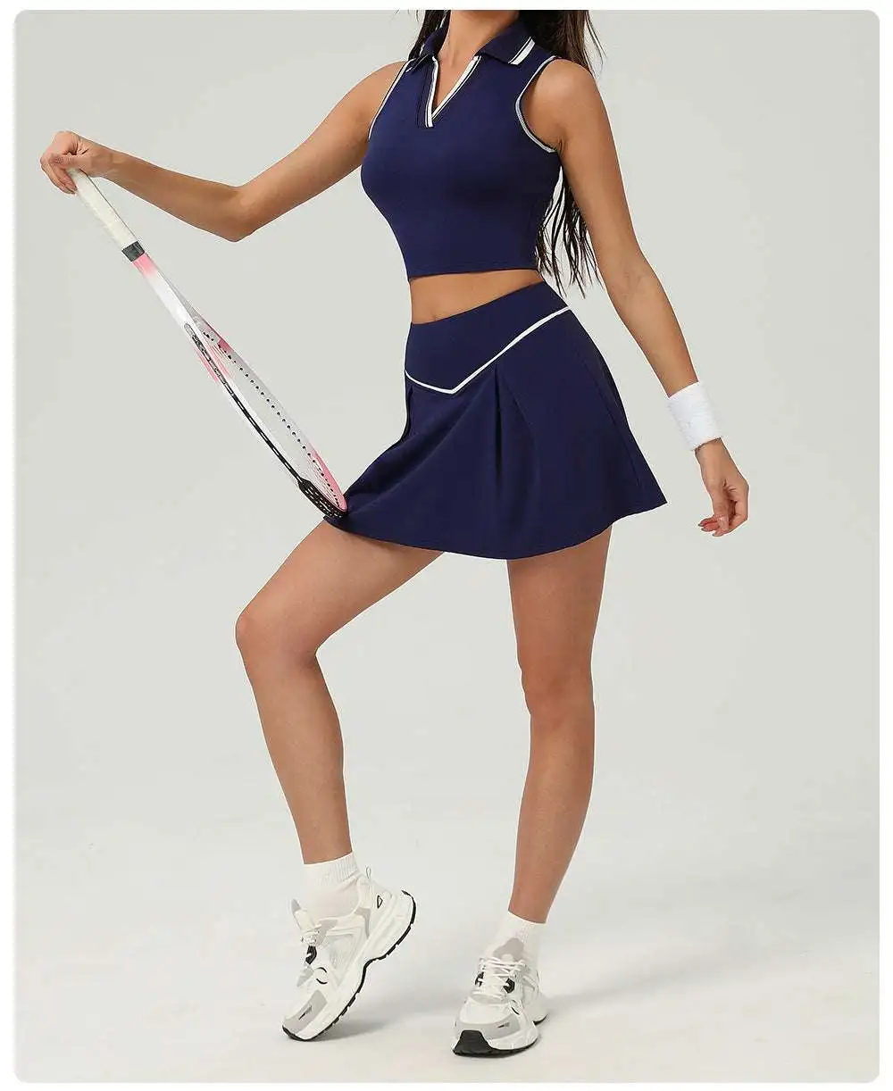 Sleeveless Tennis Top, Skort and Shorts Active Set