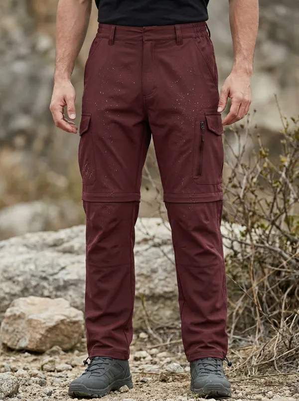 Men's Trek All-Terrain Mountain Graphic Waterproof Zip Tactical Cargo Pants