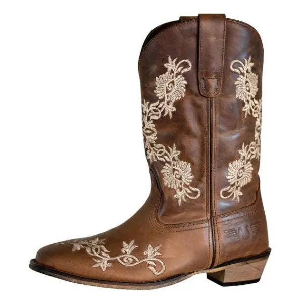 Stitched Round Toe Men's Western Boots