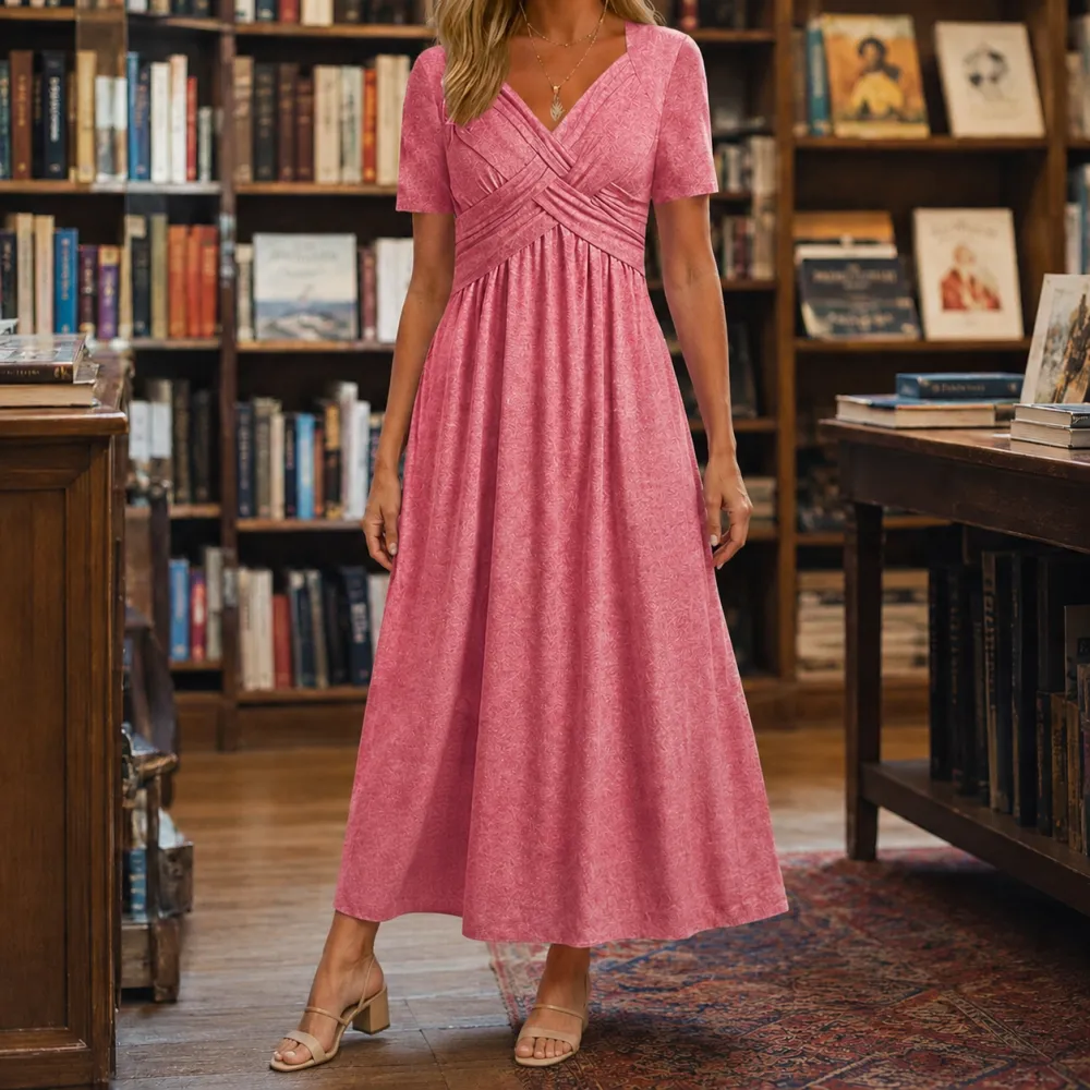 Pleated Empire Midi Dress