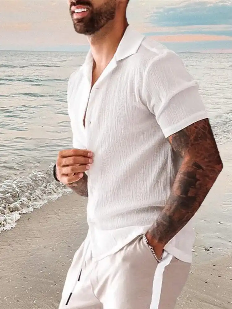 Soft Weave Linen Button Down Shirt