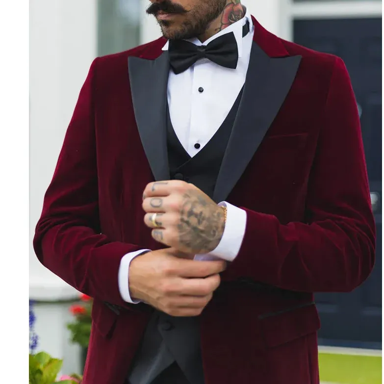 Men S Wine Velvet Tux