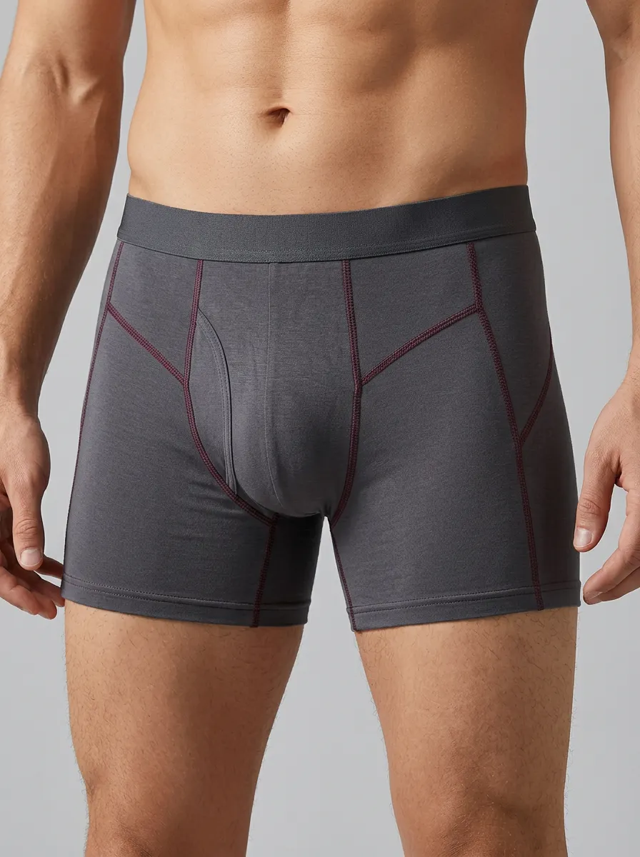 Clean-Look Contrast-Stitch Profile Men's Boxer Briefs