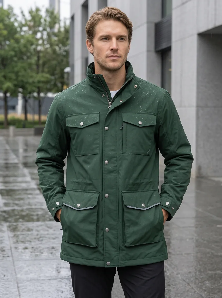 Men's Utility Green Waterproof Field Jacket