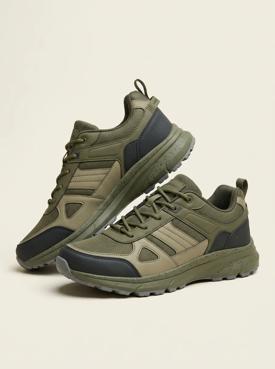 Chunky Mesh-Panel Casual Sneakers
