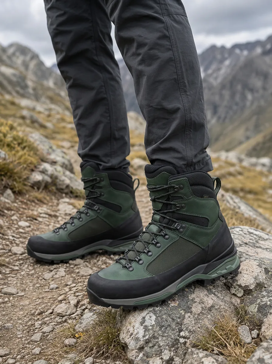 Men's Hiking Enthusiast Green Mountain Printed Boots