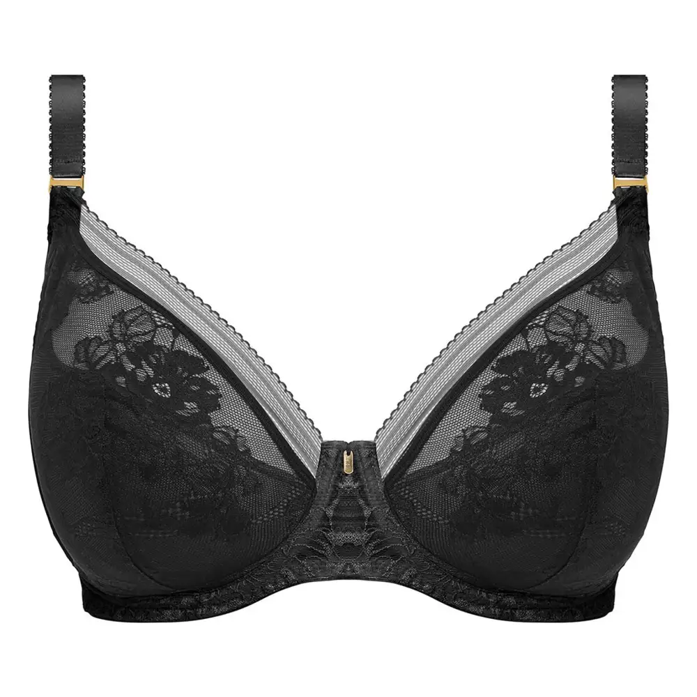 Women's Plunge Spacer Molded Padded Floral Lace Floral Detail Smoothing Bra