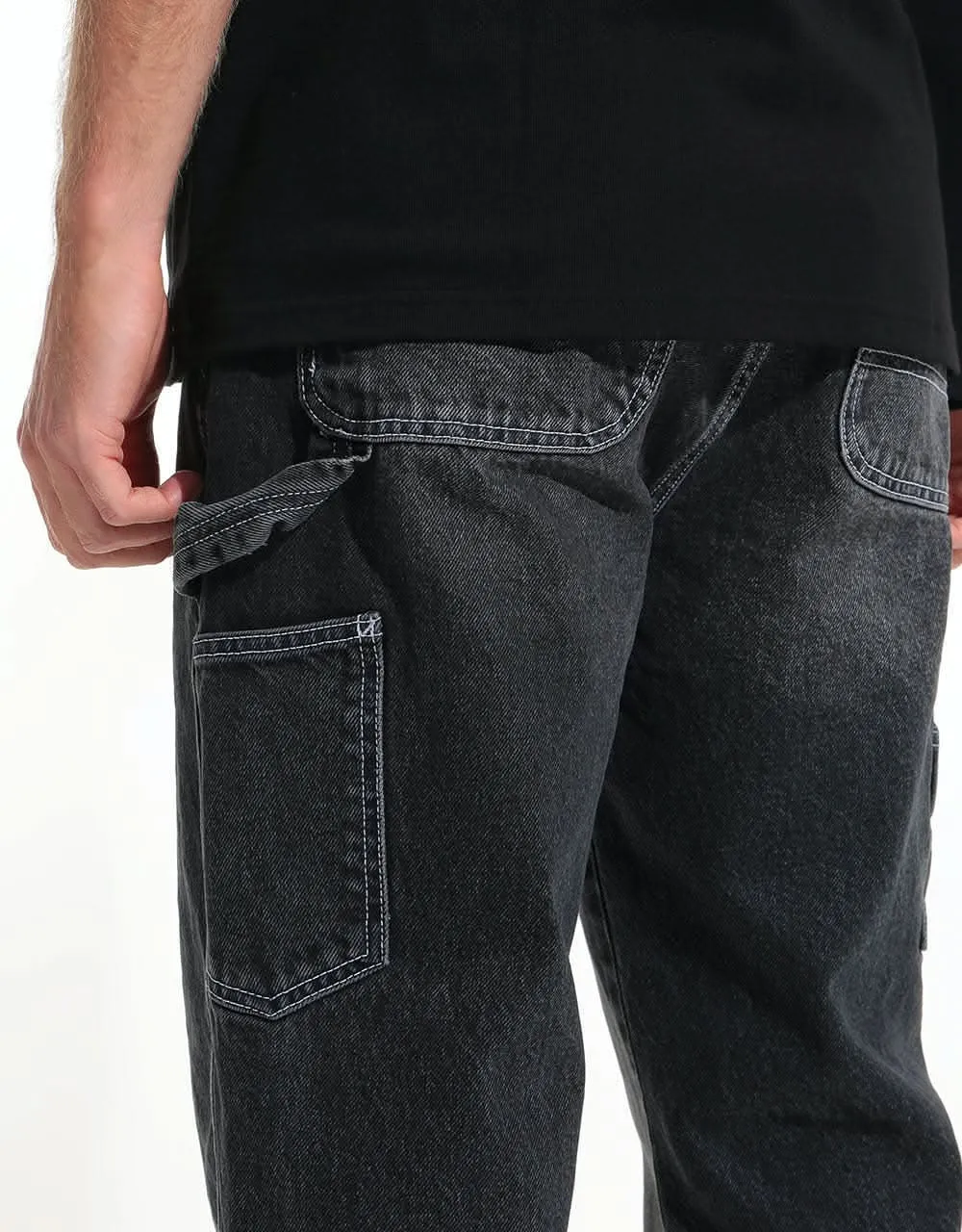 Washed Straight Carpenter Denim Jeans