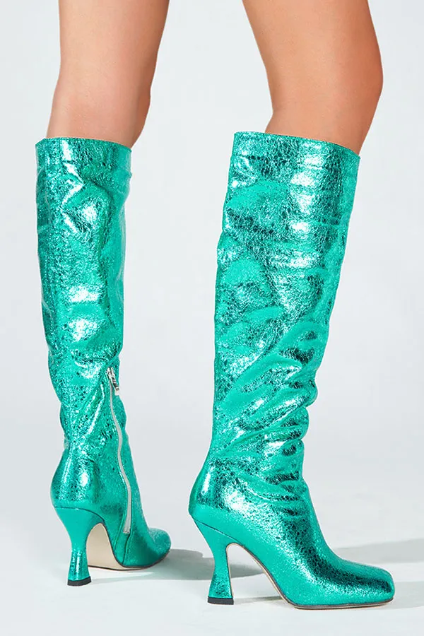 Bright Square-Toe Boots