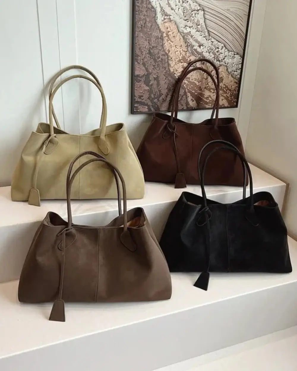 Panel Front Straw Tote Bag