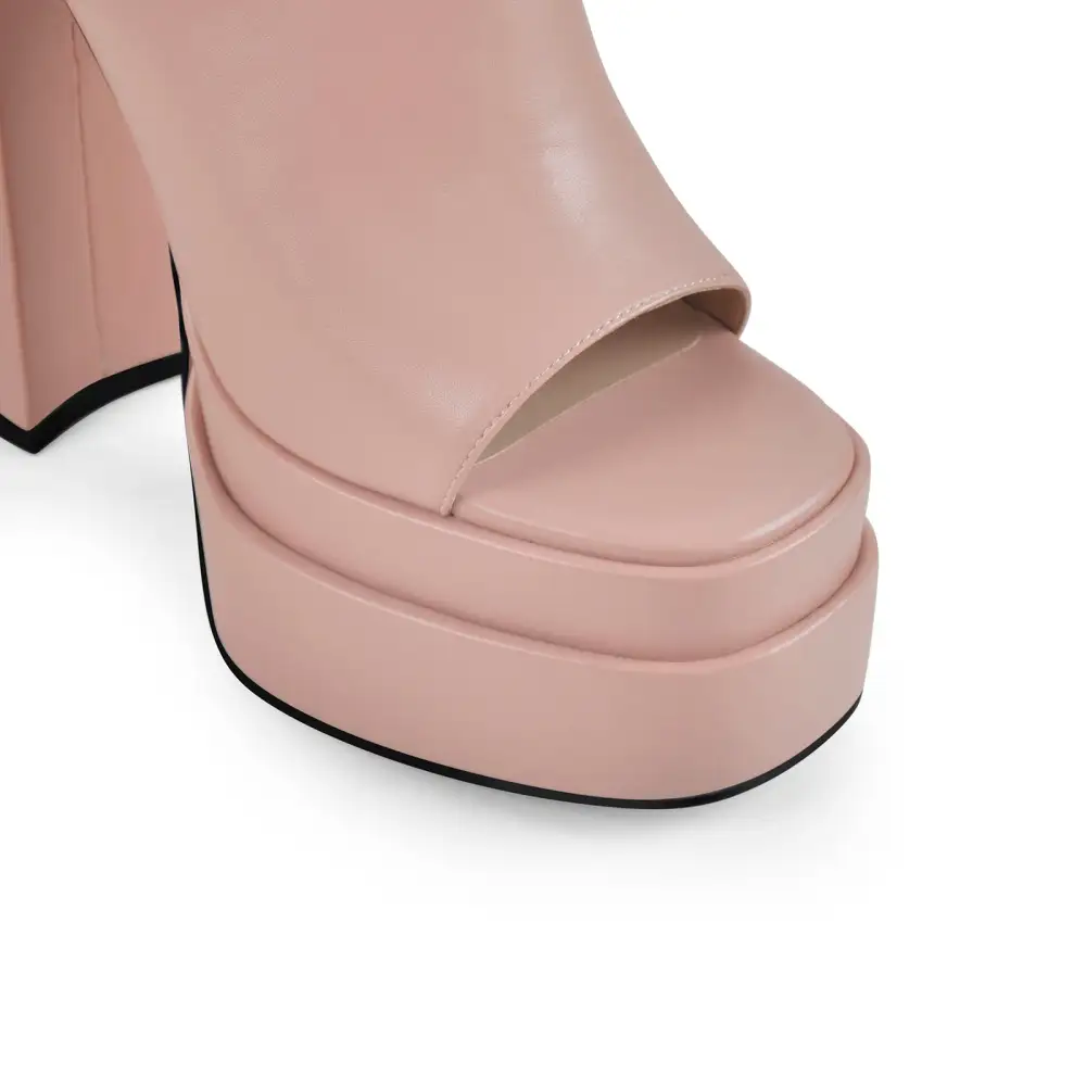 Platform Chunky High Heel Mule Sandals