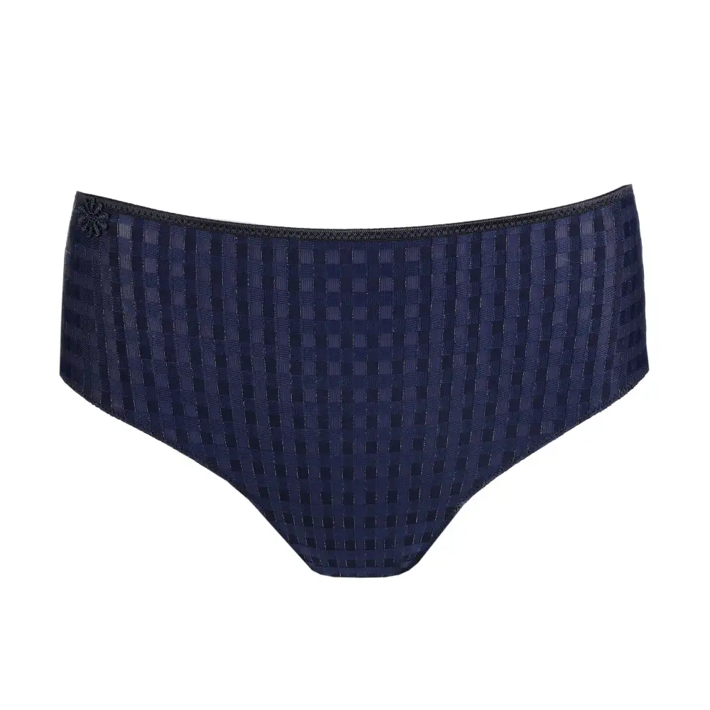 Women's Full Coverage Elastic Waistband Cotton Gusset Floral Embroidery Cotton Checkered Retro Detail Soft Fabric Stretch Fit Brief Panty