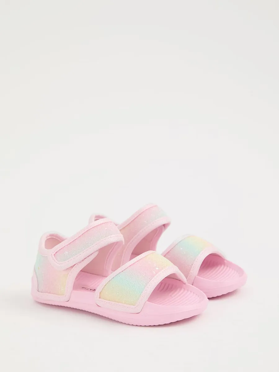 Pink Rainbow Glitter Sandals