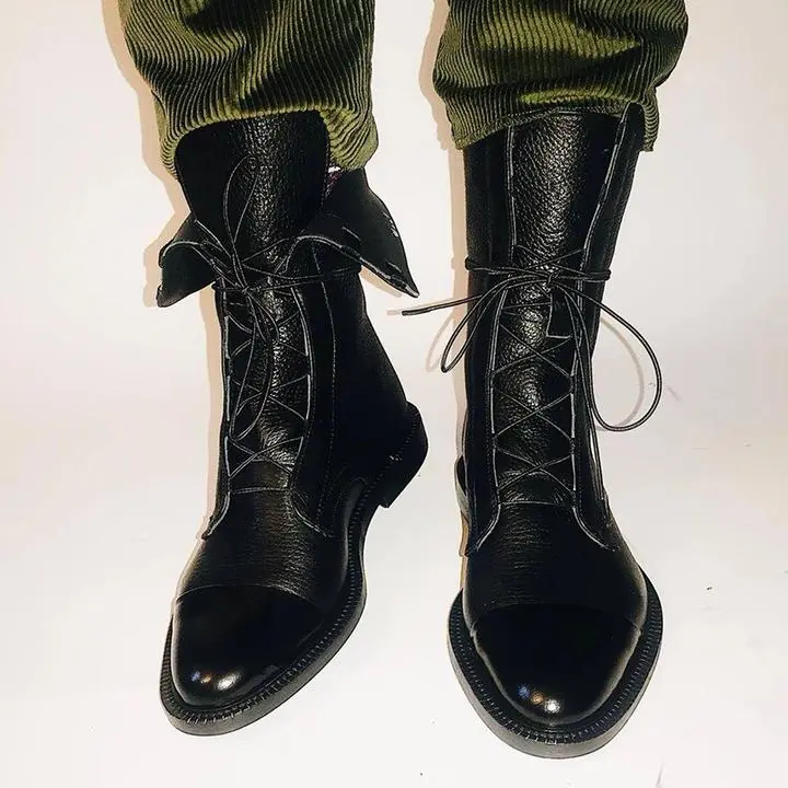Leather Lace Up Ankle Everyday Boots